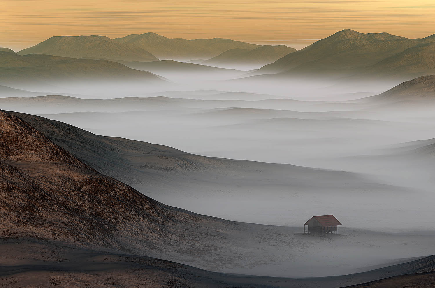 Foggy mountain - made with Carrara