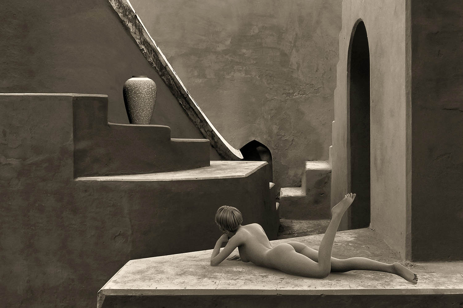 Past Memories - composite of photograph and 3D