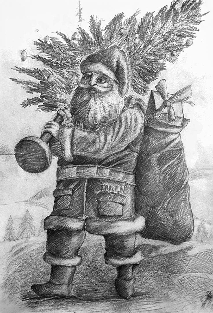Pencil Sketch - Santa Clause