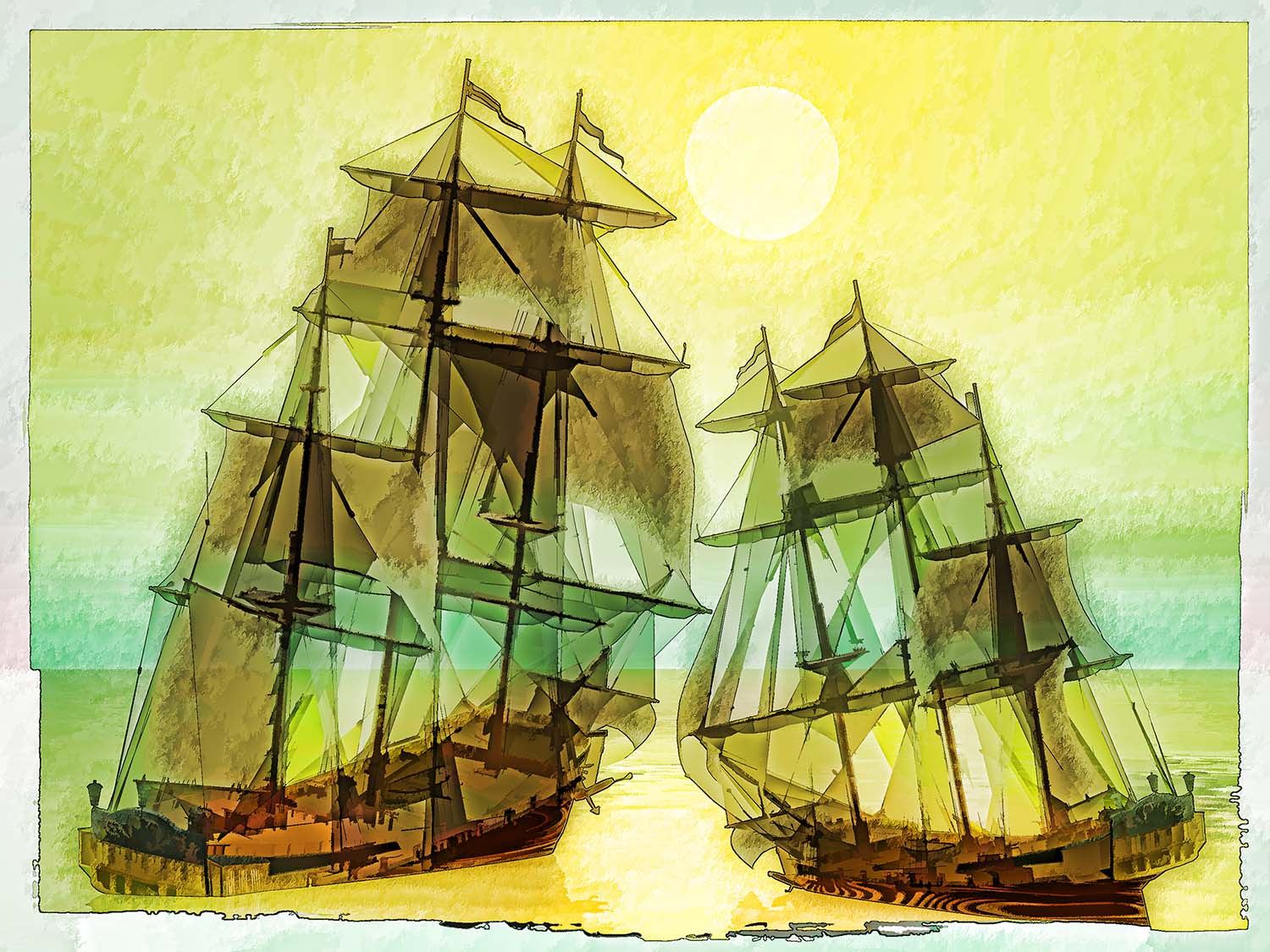 Sailboat Geometry - Digital Art